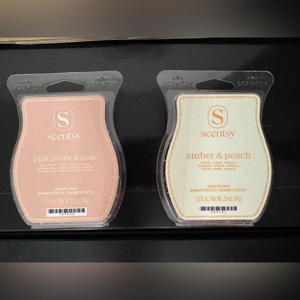 Scentsy Bars: Pink Peony & Pear and Amber & Peach, NEW